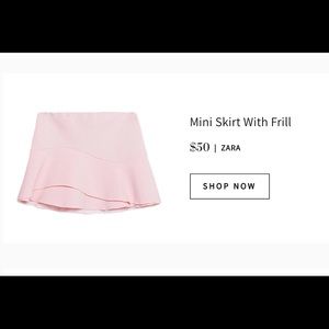Pink Zara mini skirt with frill